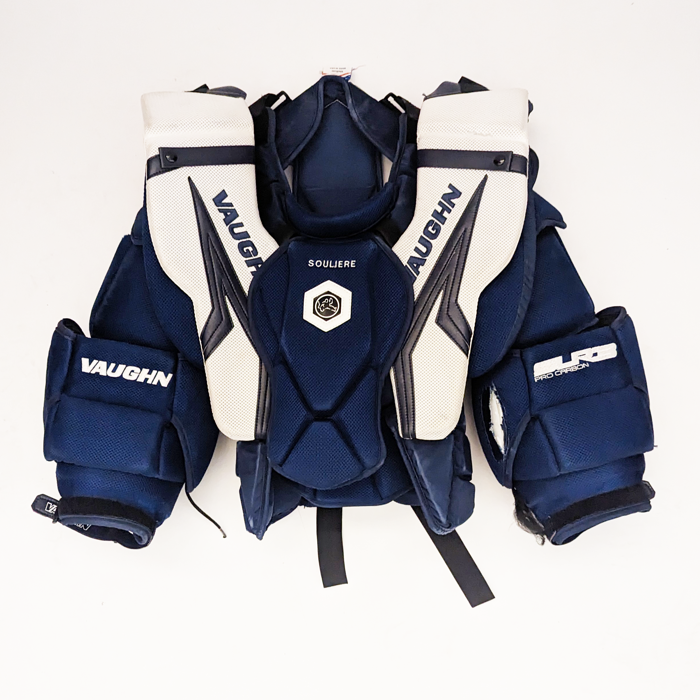 Vaughn SLR3 Pro Carbon – Plastron de gardien de but Pro Stock d'occasion (bleu)